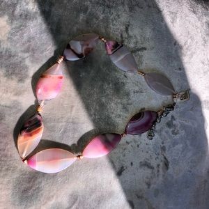 Pink stone necklace
